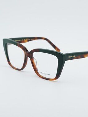 Salvatore Ferragamo SF2939N 220 Eyeglasses Havana / Green 54mm Cat Eye Frame